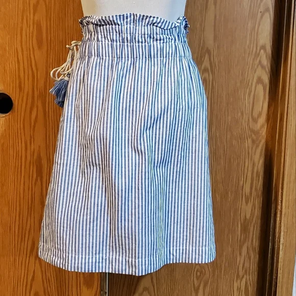 Club monaco Radura faux wrap striped mini skirt blue/white stripe size S - Picture 9 of 12